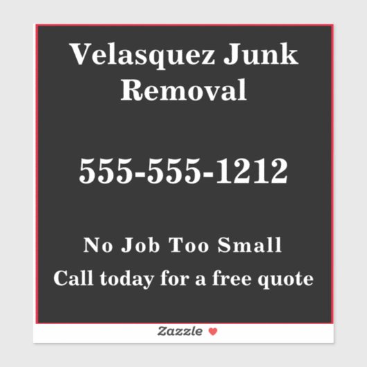 Eenvoudige Black Business Promotie Adverteren Sticker (Vel)