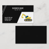 Eenvoudige Black Construction Excavator Building Visitekaartje (Voorkant / Achterkant)