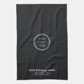 Eenvoudige Black Custom Company Logo Business Prom Theedoek (Verticaal)