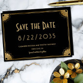 Eenvoudige Black Gold Art Deco Wedding Save the Da Save The Date