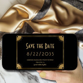 Eenvoudige Black Gold Art Deco Wedding Save the Da Save The Date