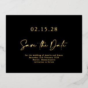 Eenvoudige Black Gold Luxe Folie Sla het Briefkaar Uitnodiging Briefkaart