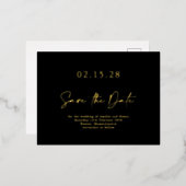 Eenvoudige Black Gold Luxe Folie Sla het Briefkaar Uitnodiging Briefkaart (Voorkant / Achterkant)