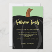 Eenvoudige Black Pumpkin Halloween Kostuumfeest Kaart (Voorkant)