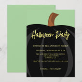 Eenvoudige Black Pumpkin Halloween Kostuumfeest Kaart (Voorkant / Achterkant)