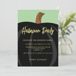 Eenvoudige Black Pumpkin Halloween Kostuumfeest Kaart