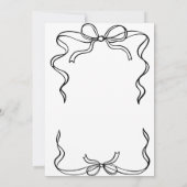 Eenvoudige Black Ribbon Heart Bruids Douche Uitnod Kaart (Achterkant)