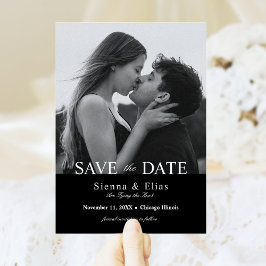 Eenvoudige Black Tie Zwarte Foto Save The Date