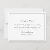 Eenvoudige Black & White begrafenis Dank u Bedankkaart (Voorkant)