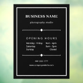 Eenvoudige Black White Business Kantoor openingsti Raamsticker (Vel 3)