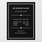 Eenvoudige Black White Business Kantoor openingsti Raamsticker (Vel)