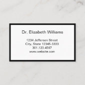 Eenvoudige Black White Doctors Office Appointkaart Afsprakenkaartje (Achterkant)