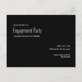 Eenvoudige Black & White Engagement Party uitnodig Briefkaart (Voorkant)