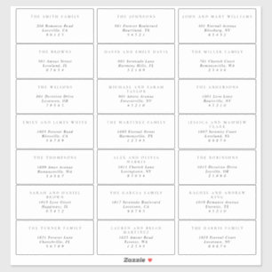Eenvoudige Black & White Guest Adresetiketten Sticker