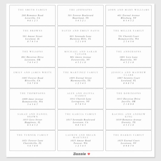 Eenvoudige Black & White Guest Adresetiketten Sticker (Vel)