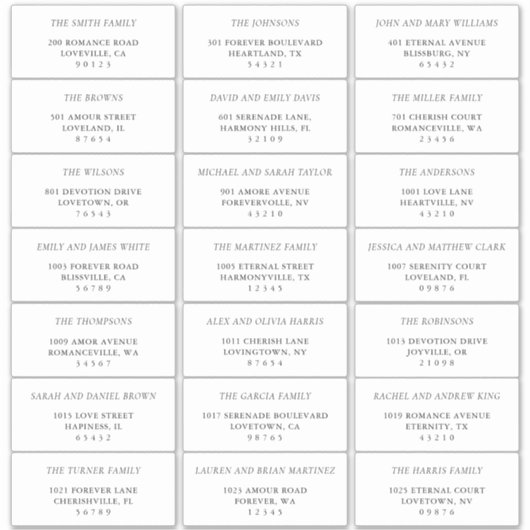 Eenvoudige Black & White Guest Adresetiketten Sticker (Voorkant)