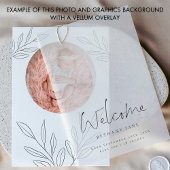 Eenvoudige blad foto meisje geboorteaankondiging aankondiging