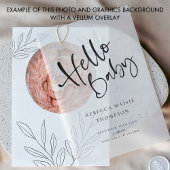 Eenvoudige blad foto meisje geboorteaankondiging aankondiging