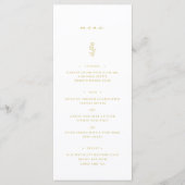 Eenvoudige blad goud & witte huwelijksdiner menu (Voorkant)