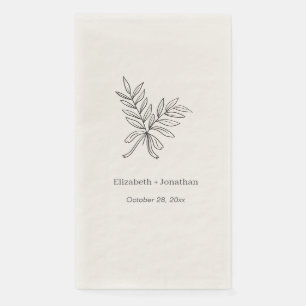 eenvoudige bladboeket bruiloft verlovings bruidsbe servet