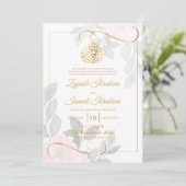 Eenvoudige Bladeren Bloemen Goud Islamitische Mosl Kaart (Staand voorkant)