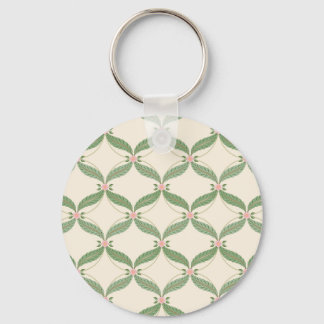 Eenvoudige bladeren bloemen raster patroon sleutelhanger