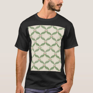 Eenvoudige bladeren bloemen raster patroon t-shirt