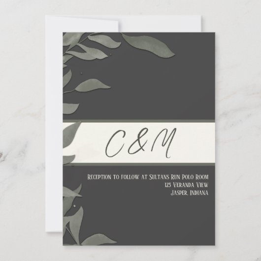 Eenvoudige bladeren Modern Elegant Inspirivity Bru Kaart (Achterkant)