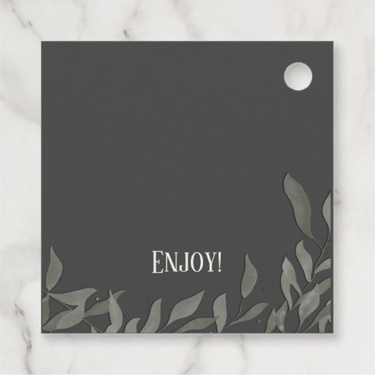 Eenvoudige Bladeren Modern Modieus Leuk Inspireren Bedankjes Labels (Achterkant)