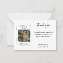 Eenvoudige bladfoto sympathie dank u kaart notitiekaartje