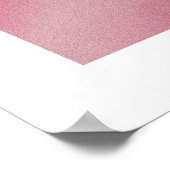 Eenvoudige bladlijn art omtrek roze achtergrond poster (Hoek)