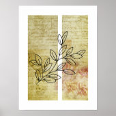 Eenvoudige Bladlijn Art Outline Vlinder Achtergron Poster (Voorkant)