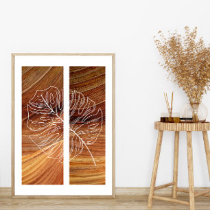 Eenvoudige bladlijn kunst overzicht rijke houten a