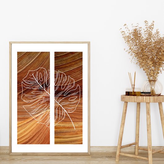 Eenvoudige bladlijn kunst overzicht rijke houten a