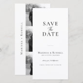 Eenvoudige bladwijzer fotoautomaat save the date (Voorkant / Achterkant)