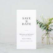 Eenvoudige bladwijzer fotoautomaat save the date (Staand voorkant)