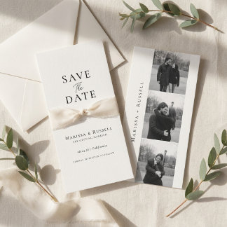 Eenvoudige bladwijzer fotoautomaat save the date