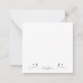 Eenvoudige bladzijde dank u script monogram blanco notitiekaartje (Achterkant)