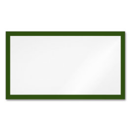 Eenvoudige blanco witte en donkergroene rand magnetisch visitekaartje