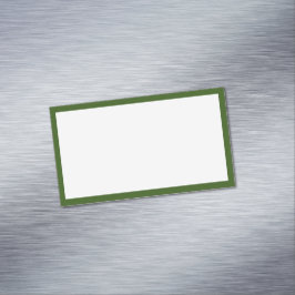 Eenvoudige blanco witte en donkergroene rand magnetisch visitekaartje