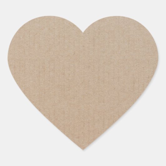 Eenvoudige Blank Hart Gevormd Bruin Kraft Sticker (Voorkant)