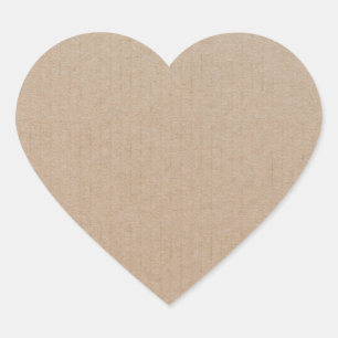 Eenvoudige Blank Hart Gevormd Bruin Kraft Sticker