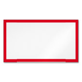 Eenvoudige Blank Wit en Helder Rood Rand Magnetisch Visitekaartje (Voorkant)