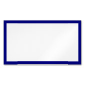 Eenvoudige Blank Wit en Navy Blue Border Magnetisch Visitekaartje (Voorkant)