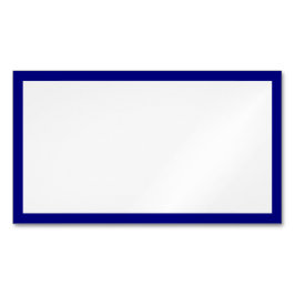 Eenvoudige Blank Wit en Navy Blue Border Magnetisch Visitekaartje