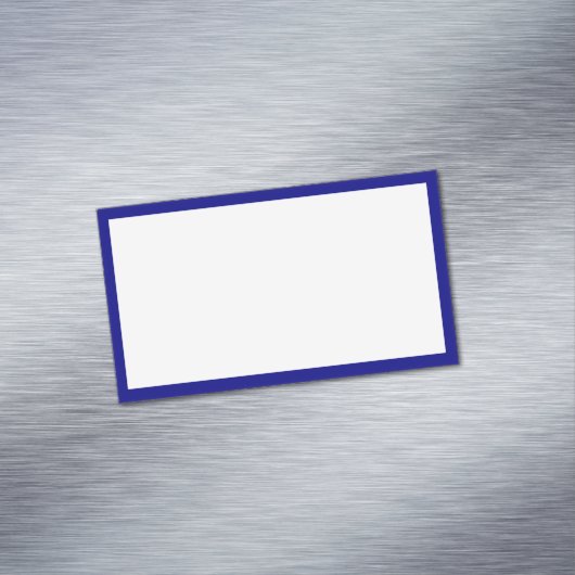 Eenvoudige Blank Wit en Navy Blue Border Magnetisch Visitekaartje (Voorbeeld)