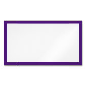 Eenvoudige Blank Wit en Royal Paarse Border Magnetisch Visitekaartje (Voorkant)