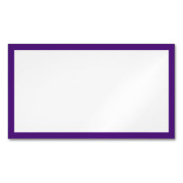 Eenvoudige Blank Wit en Royal Paarse Border Magnetisch Visitekaartje