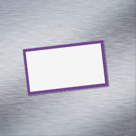 Eenvoudige Blank Wit en Royal Paarse Border Magnetisch Visitekaartje