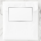 Eenvoudige Blank Wit en Zilver Look Rand Rechthoekige Sticker (Tas)